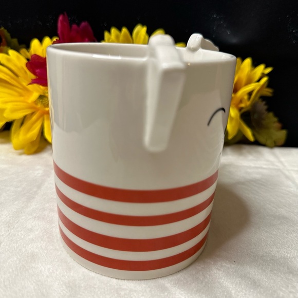 New Parker Lane 16 Oz Figural Red Stripe Dog Mug w/ Ears & Tail. - Picture 4 of 9